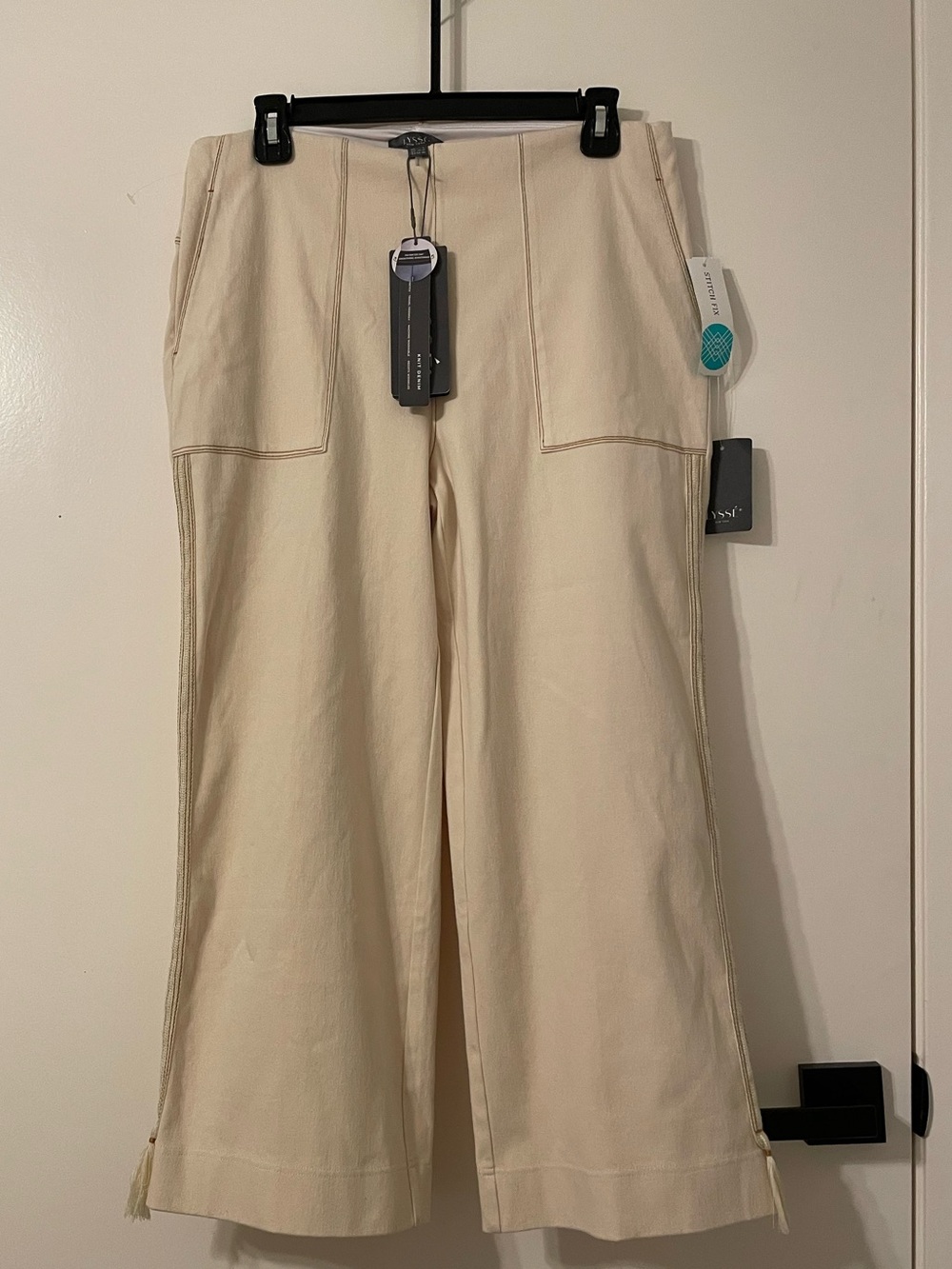 NWT Lysse Cream High-Rise Wide-Leg Pants L